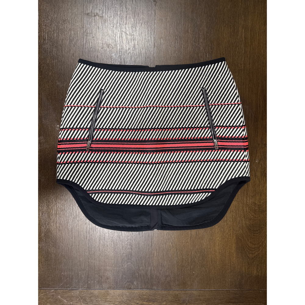 Rag & Bone Womens Black White Pink Patterned Mini Skirt - Picture 1 of 4